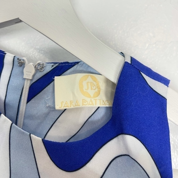 SARA BATTAGLIA Abstract Tank Dress in Blue Size IT 40 // US 4 - Picture 6 of 12